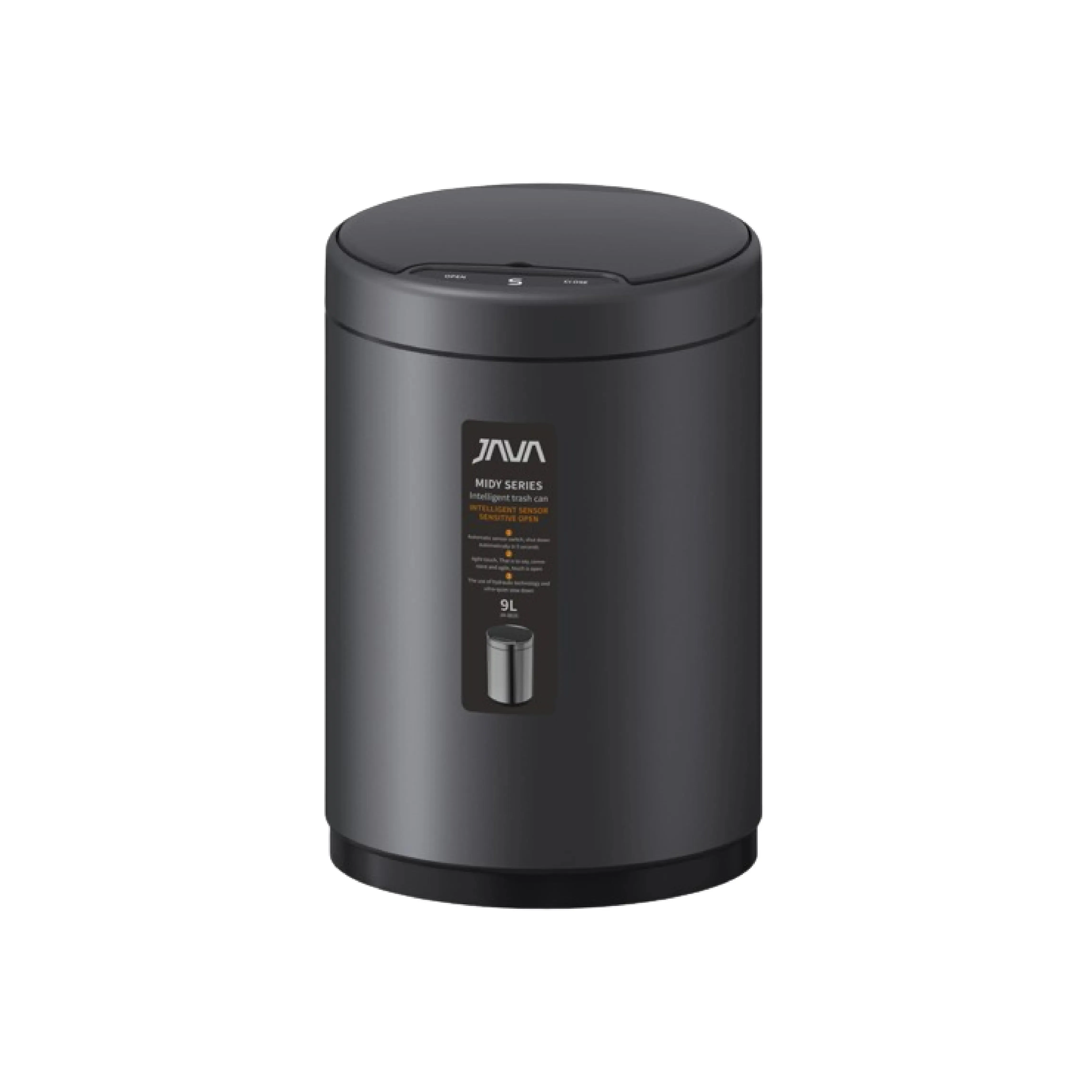 JAVA Dustbin | MIDY | JH8826 | 9L, 12L | Round Sensor Bin | Soft Closing | Waste Bin with USB wire