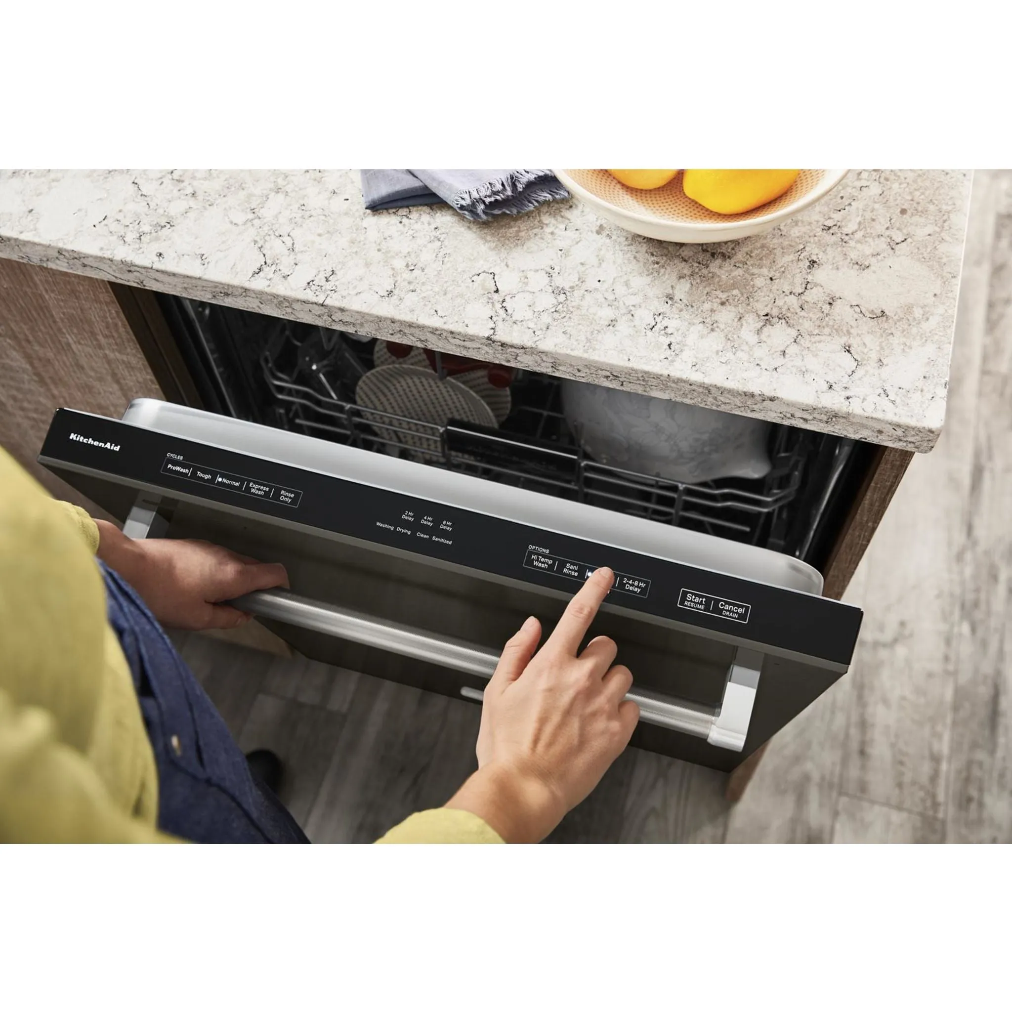 KitchenAid  44 dBA Dishwasher in PrintShield Finish with FreeFlex Third Rack (KDTM404KBS)