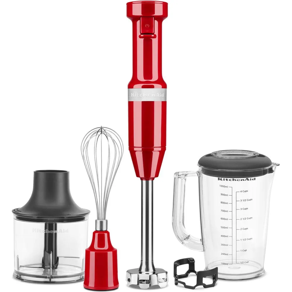 KITCHENAID HAND BLENDER WITH ACCESSORIES -EMPIRE RED