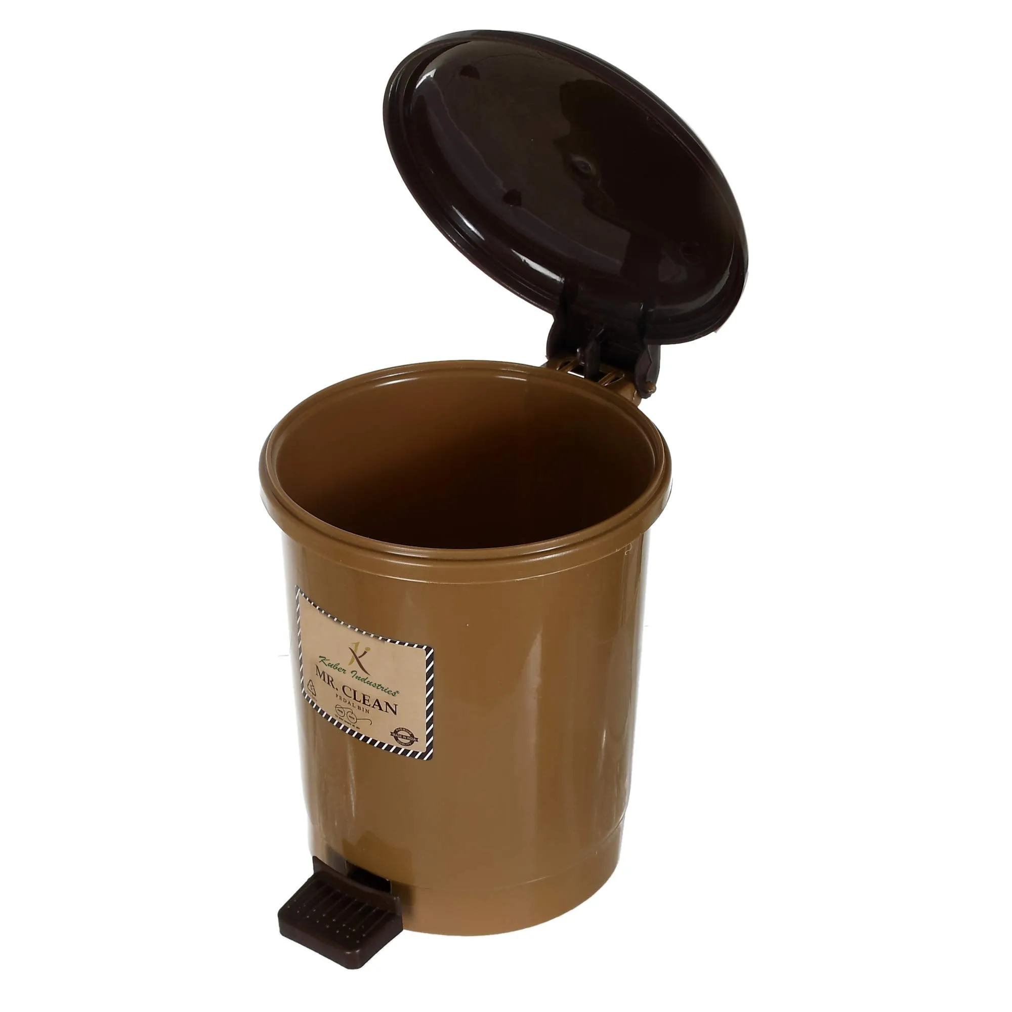 Kuber Industries 2.5 Liter Mini Desktop Trash Bin with Lid Tiny Garbage Trash Bin (Coffee)-Pack of 2 (Model Number: HS_36_KUBMART018546)