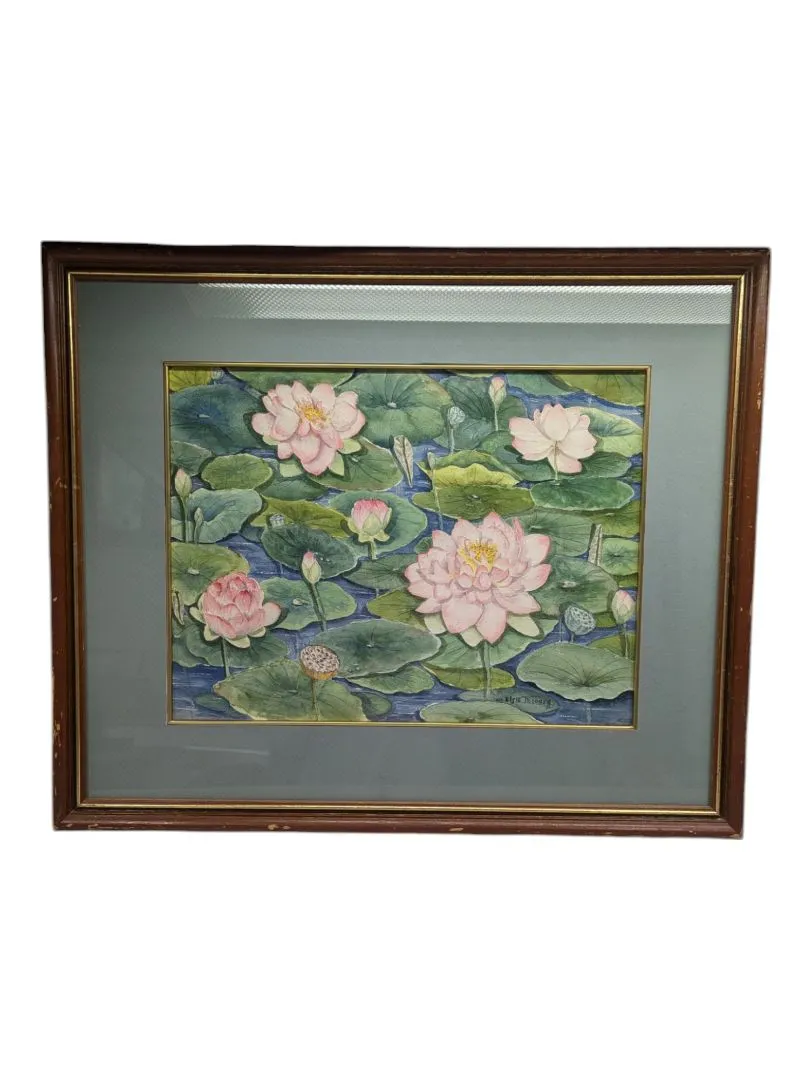 Lotus Flowers Watercolor Painting