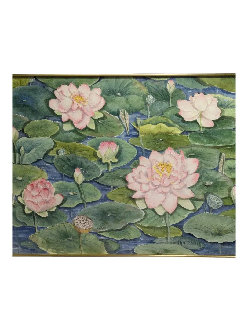 Lotus Flowers Watercolor Painting