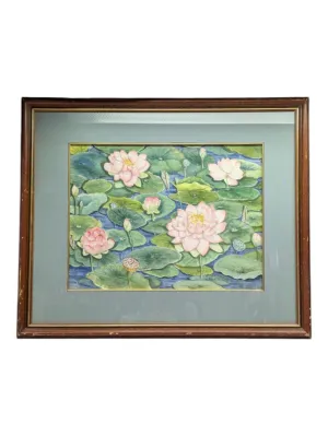 Lotus Flowers Watercolor Painting