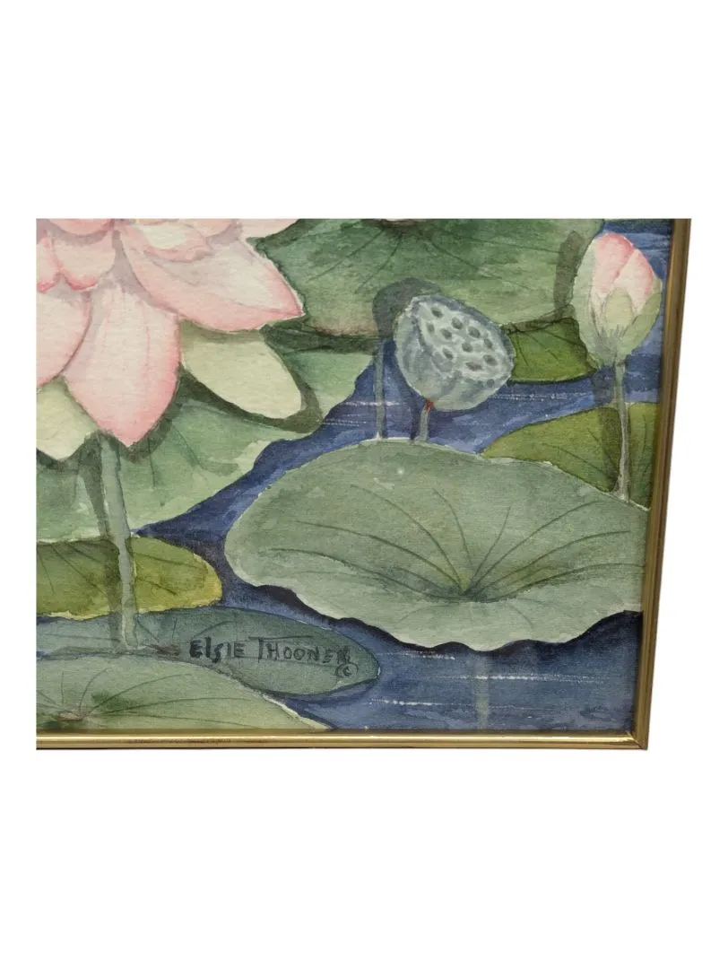 Lotus Flowers Watercolor Painting