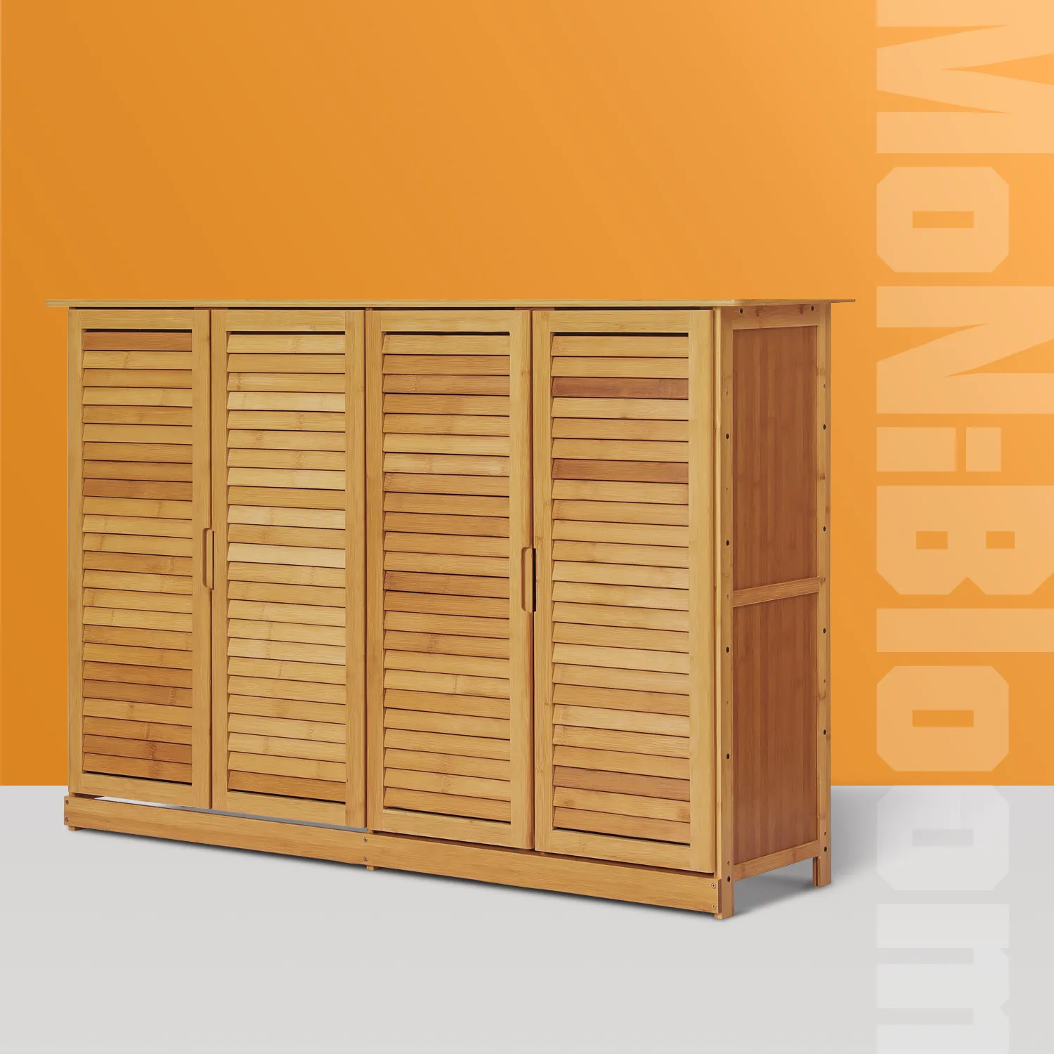 Louver Panel 4 Door Cabinet - Sideway Door