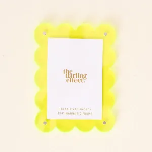 Mini Acrylic Picture Frame Magnet in Neon Yellow