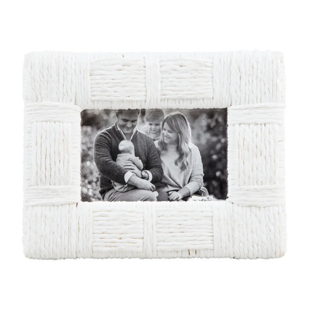 Mud Pie White Woven Rope Frame