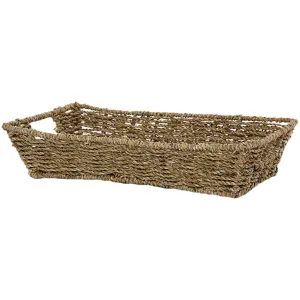 Natural Sea Grass Utility Flat Rectangle Tray