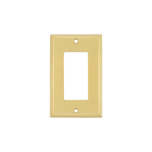 New York Switch Plate with Single Rocker in Unlacquered Brass