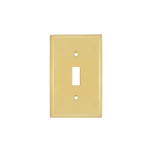 New York Switch Plate with Single Toggle in Unlacquered Brass