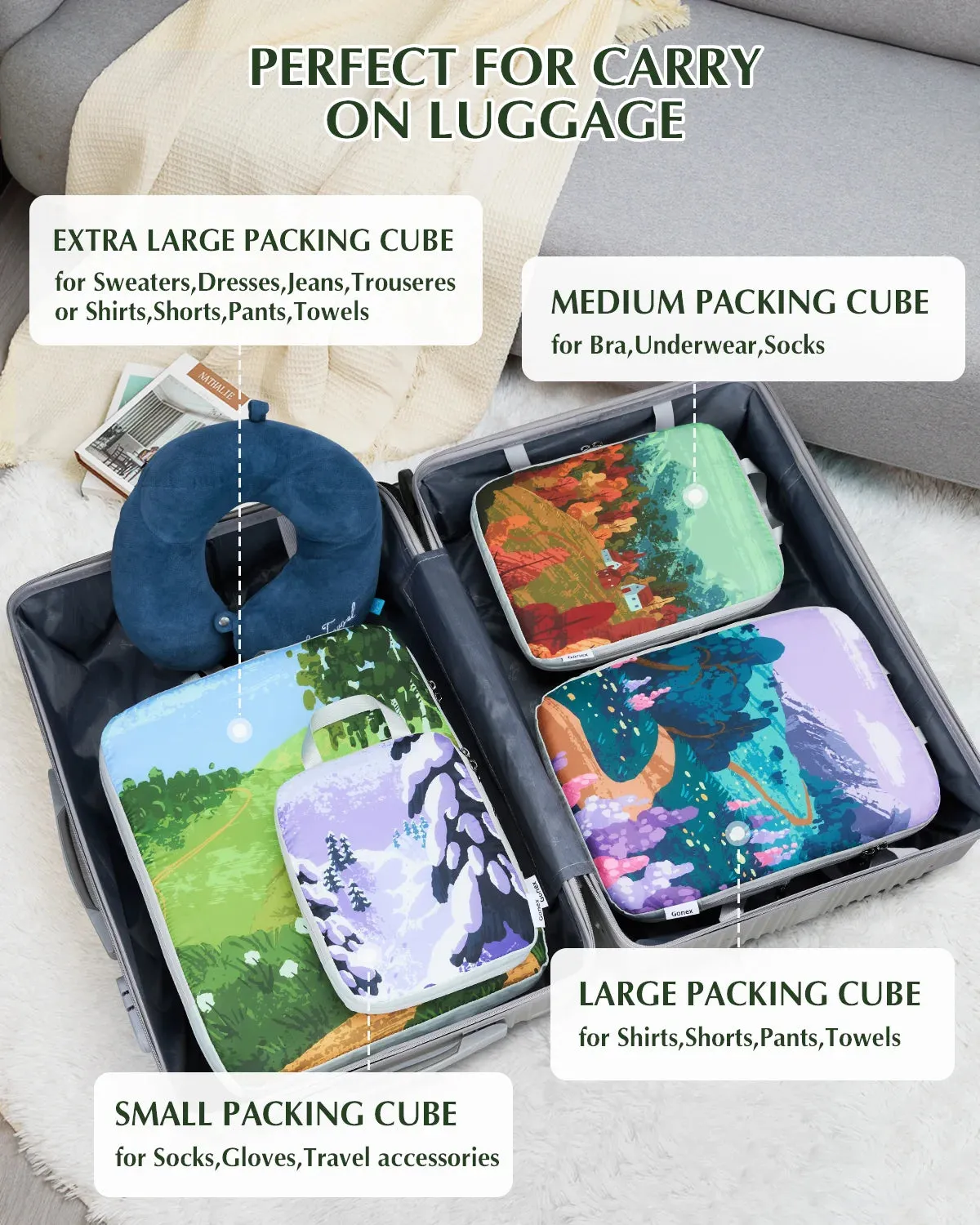 Oil Painting Compression Packing Cubes