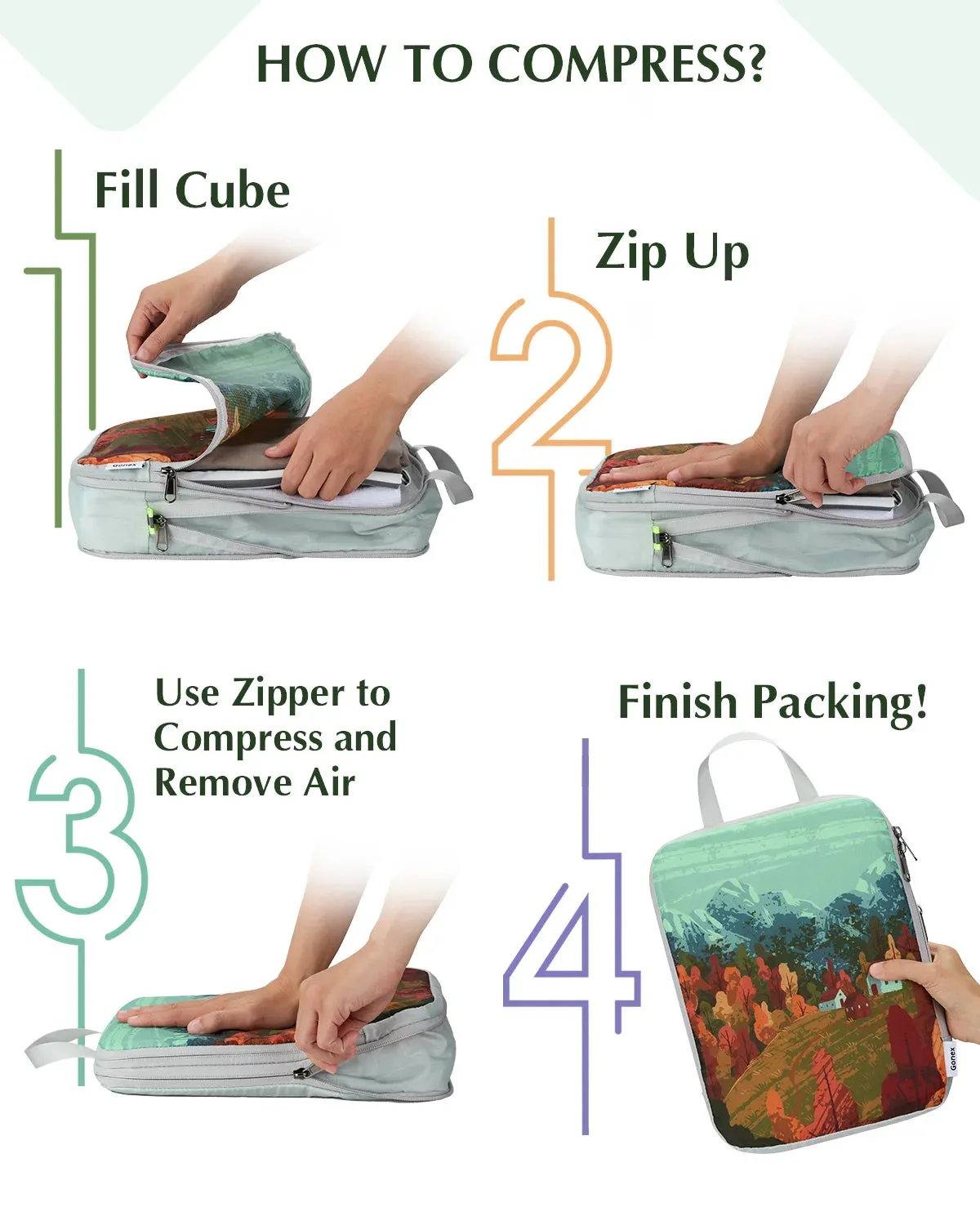 Oil Painting Compression Packing Cubes