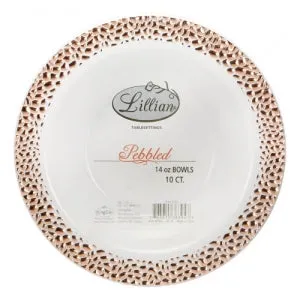 Pebbled - Polished Rose Gold - 14 oz. Bowl (Case Qty: 120)