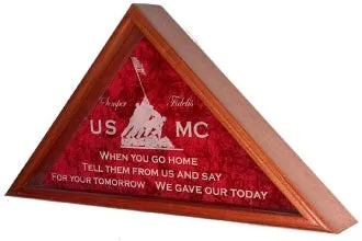 Personalized Flag Case, With Laser Engraved Glass For Large Flag