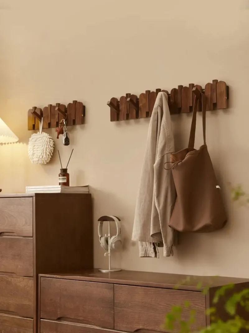 Picket Walnut Wood Coat Rack