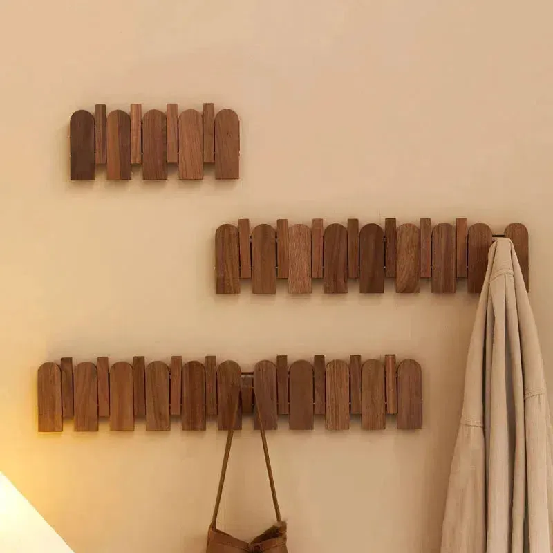 Picket Walnut Wood Coat Rack