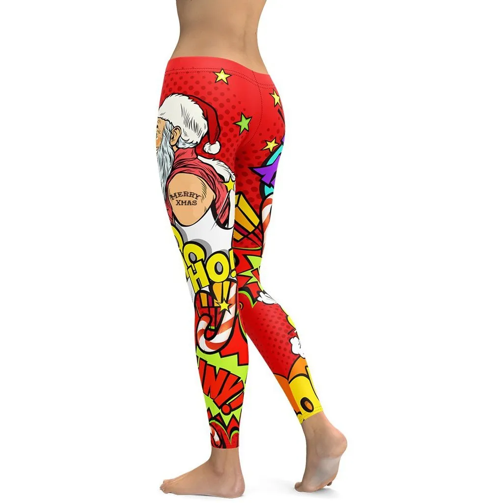 Pop Art Santa Christmas Leggings