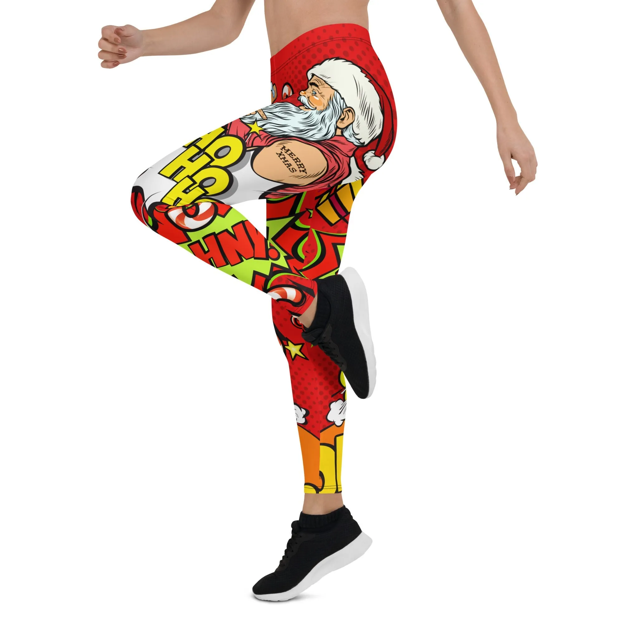 Pop Art Santa Christmas Leggings