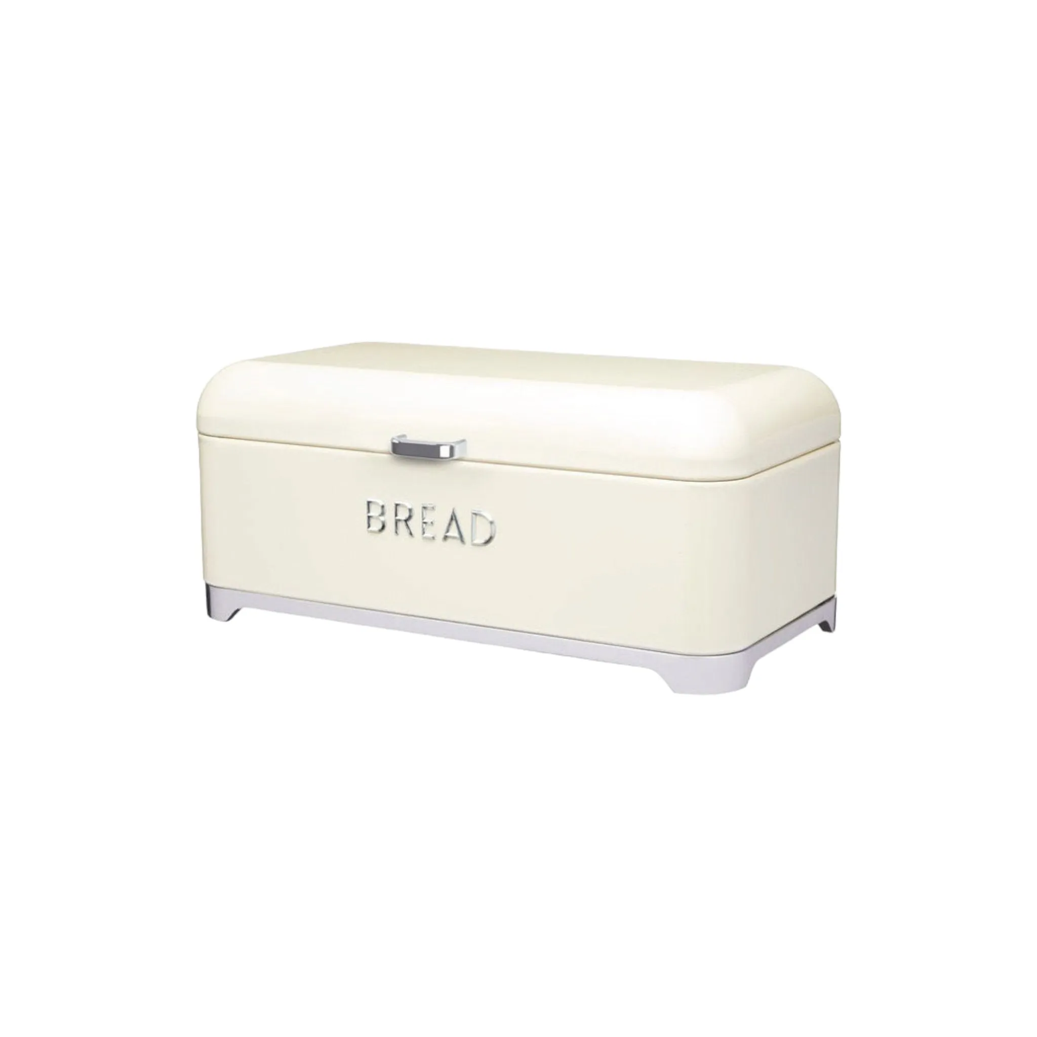 Retro Vintage Bread Bin Cream Silver