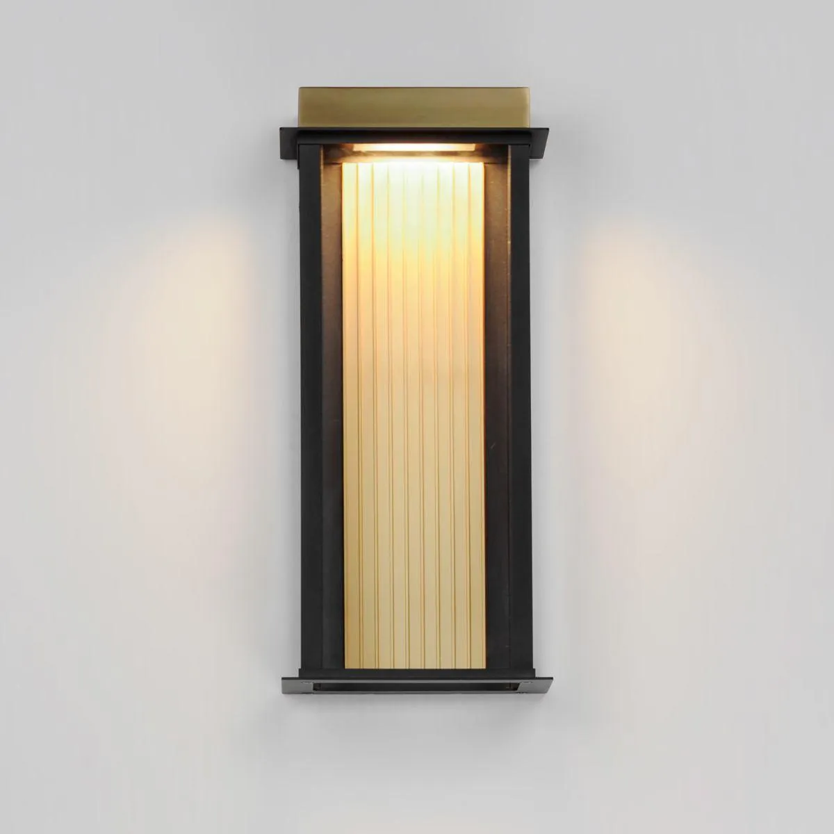 Rincon 16 in. LED Outdoor Wall Sconce Black and Gold Finish