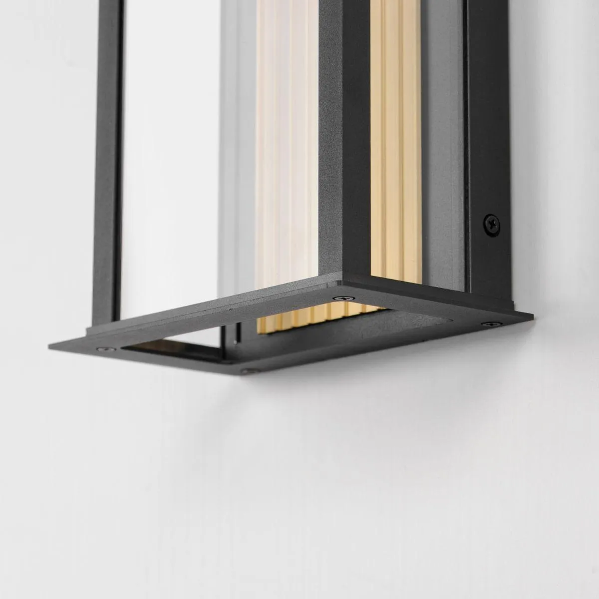 Rincon 16 in. LED Outdoor Wall Sconce Black and Gold Finish