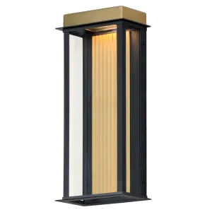 Rincon 16 in. LED Outdoor Wall Sconce Black and Gold Finish