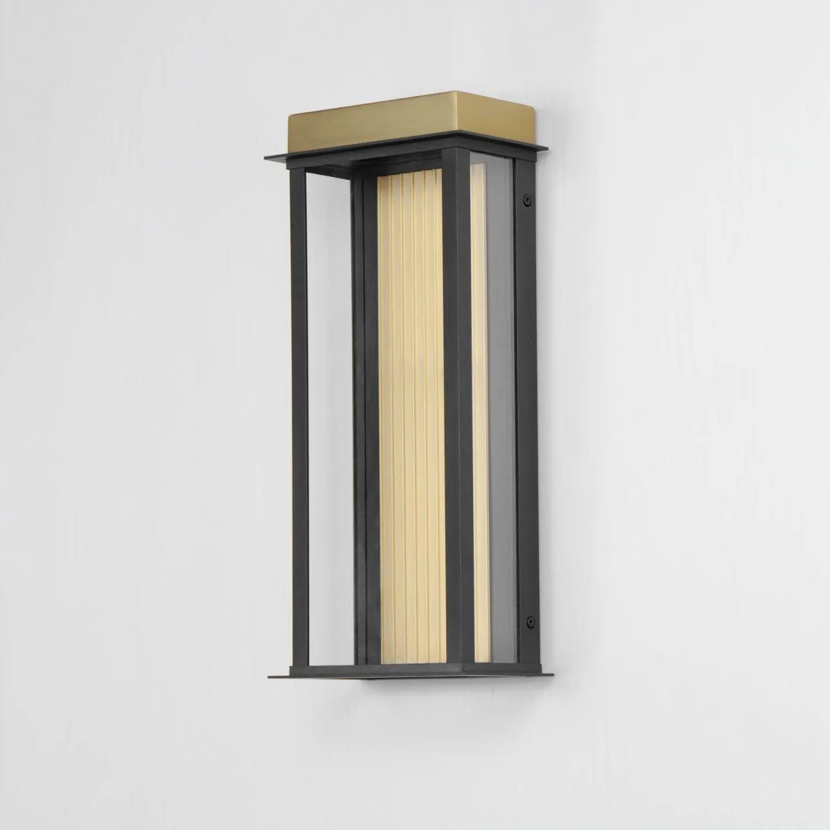 Rincon 16 in. LED Outdoor Wall Sconce Black and Gold Finish