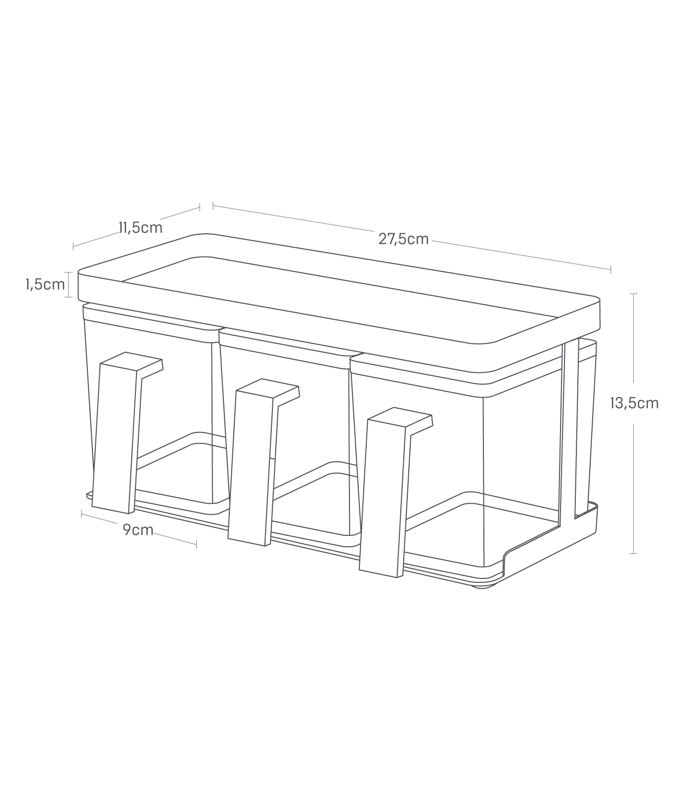 Seasoning Boxes (Set of 3) & Rack