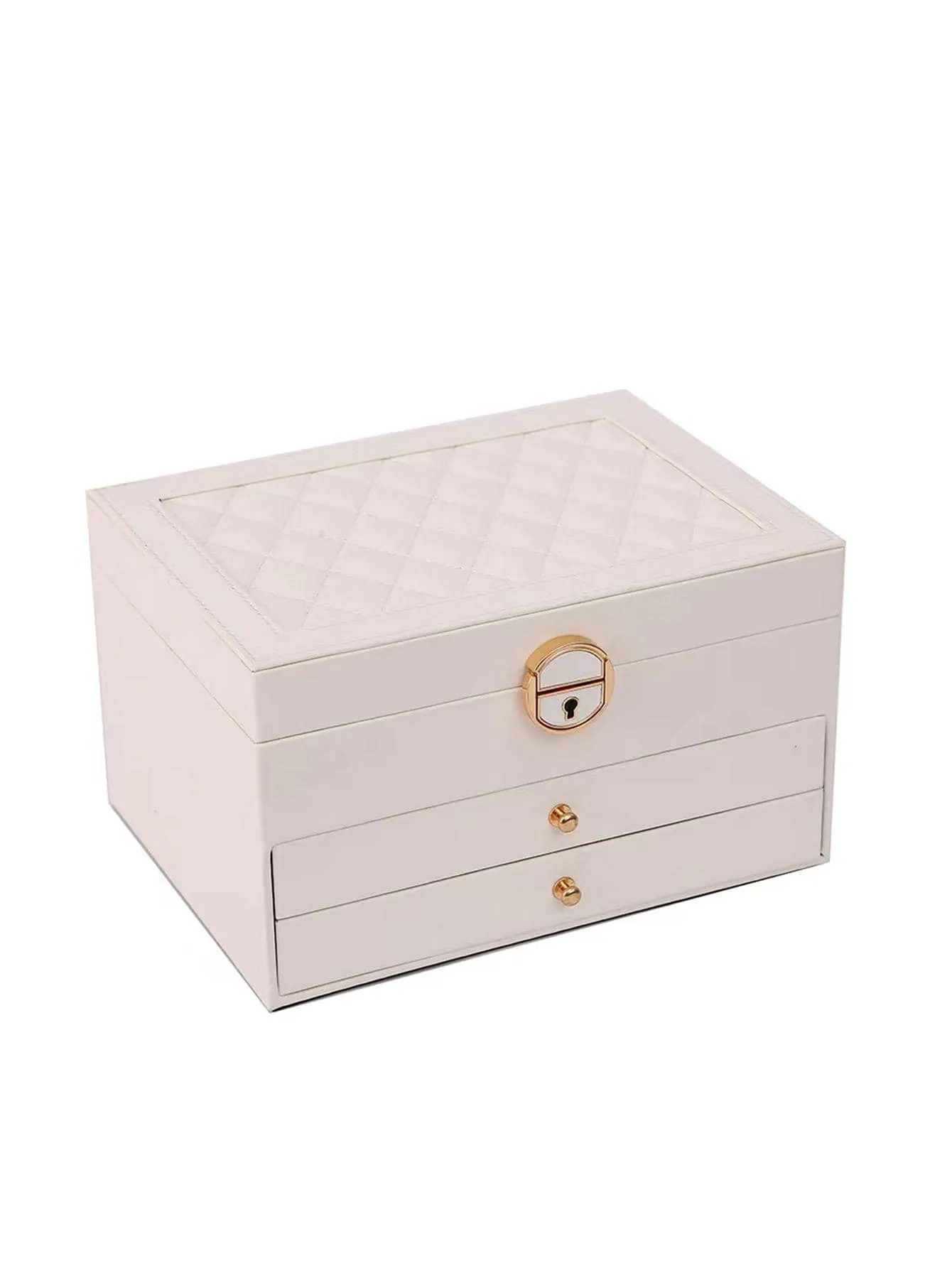 Three-layer Large Capacity Jewelry Box For Necklace, Earring, Ring And Other Accessories Storage