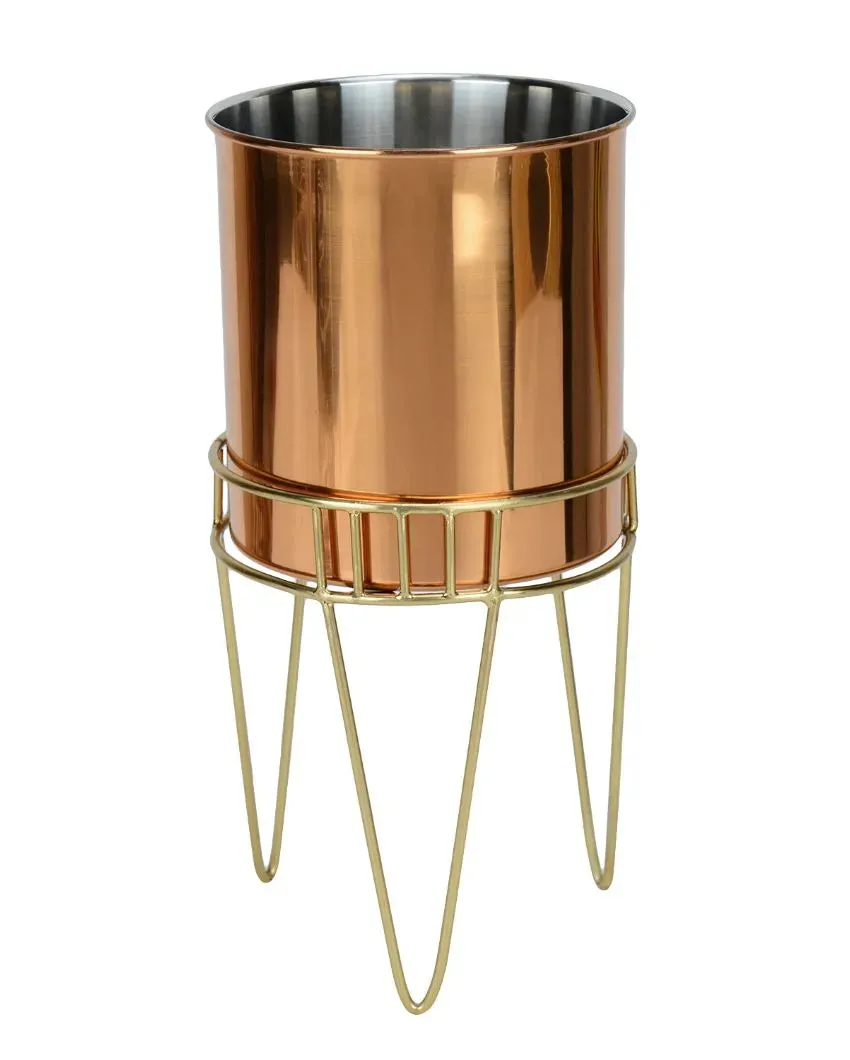 Tripod Blossom Stainless Steel Copper Planter