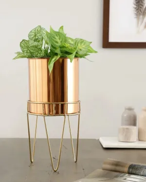 Tripod Blossom Stainless Steel Copper Planter