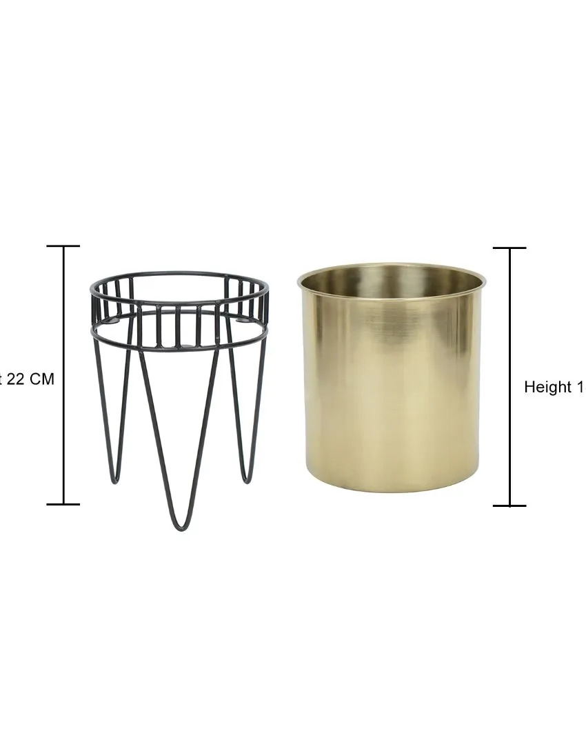 Tripod Blossom Stainless Steel Copper Planter