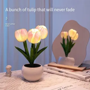 Tulips LED Chargeable Table Lamp