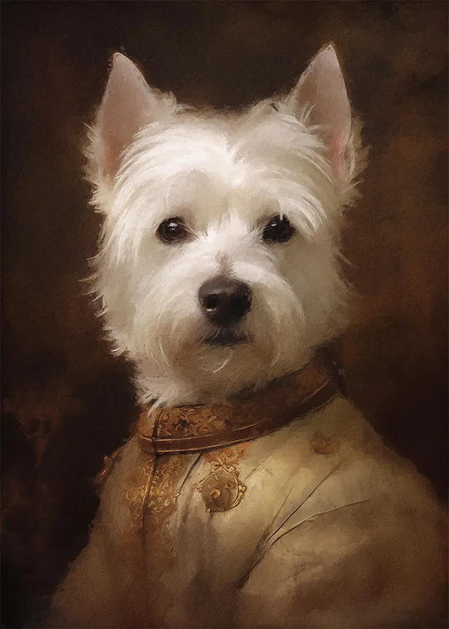 West Highland White Terrier Westie Dog Portrait Print