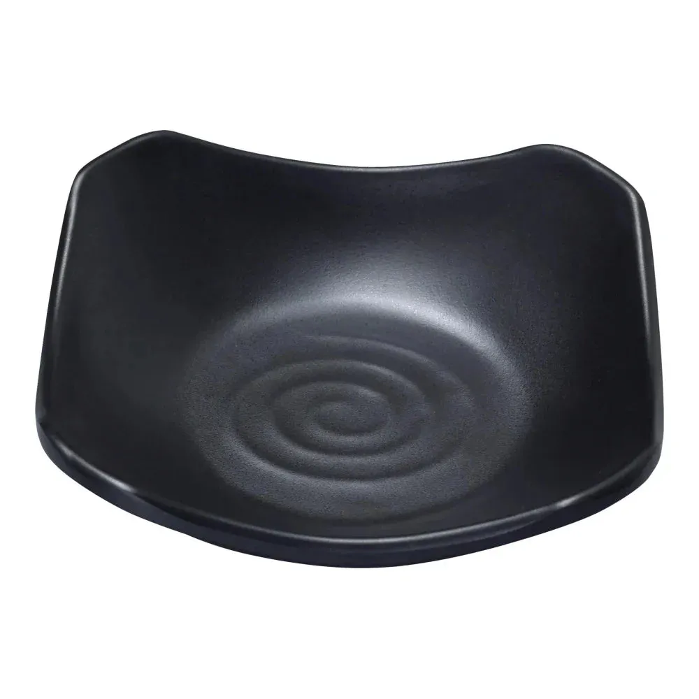 Yanco BP-0103 Black pearl-1 3.5" Black Melamine Square Dish with Matting Finish, Pack of 72