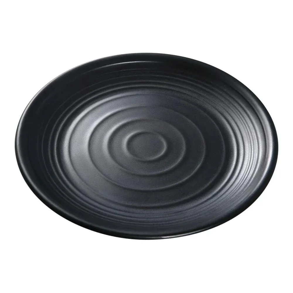 Yanco BP-1011 Black pearl-1 10.5" Black Melamine Round Plate with Matting Finish, Pack of 24