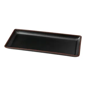 Yanco NA-411BK Nature Art 4 7/8? Black Melamine Rectangular Sushi Plate, Pack of 36