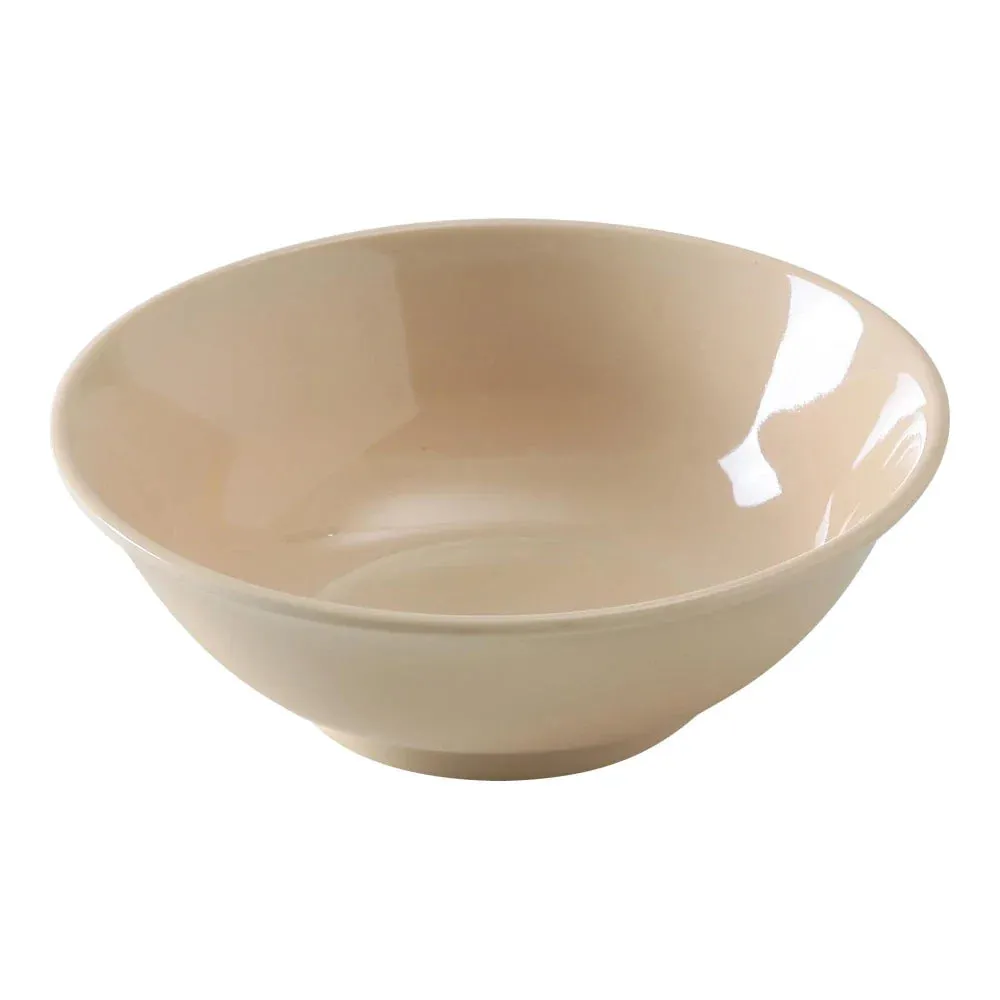 Yanco NS-5065T Nessico Rimless Bowl, 30 oz Capacity, 2.375" Height, 7.25" Diameter, Melamine, Tan Color, Pack of 24