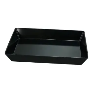 Yanco RM-614BK 10" Black Melamine Rectangular Rome Plate, Pack of 12